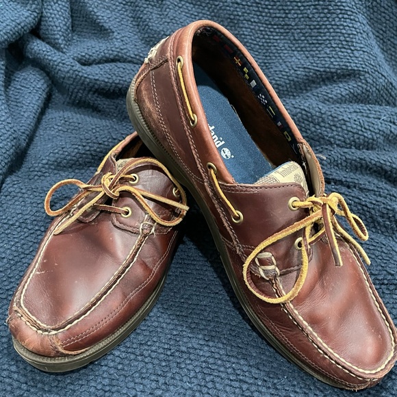 Timberland dark brown leather loafers/boat shoes (?) size 11.5 - Picture 2 of 5